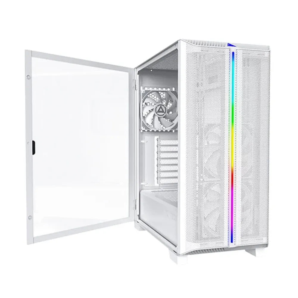 MONTECH Sky One Lite Mesh ARGB ATX Mid Tower Cabinet (White) - 2