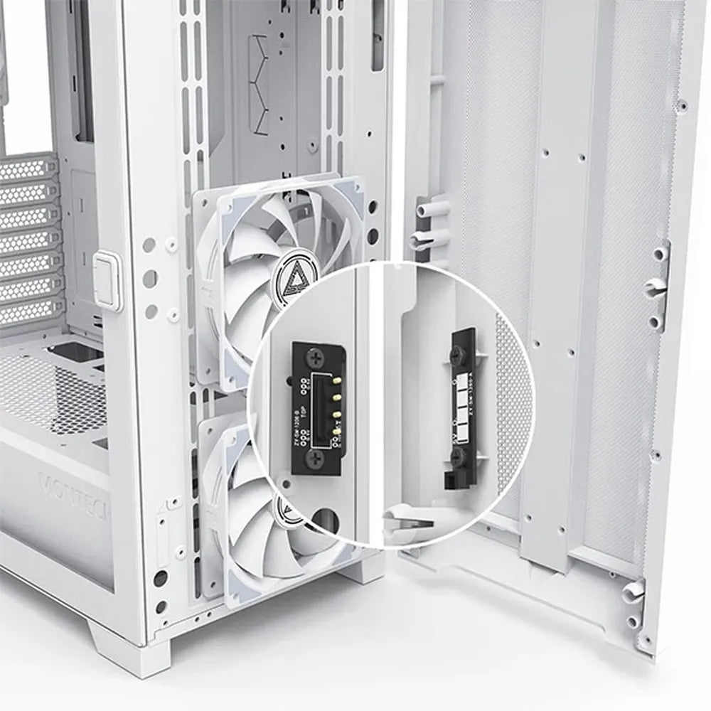 MONTECH Sky One Lite Mesh ARGB ATX Mid Tower Cabinet (White) - 4