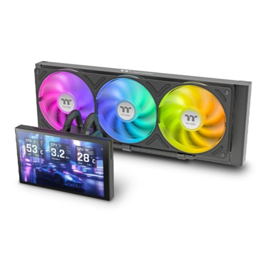 THERMALTAKE ST360 Ultra ARGB 360M CPU Liquid Cooler ( Black ) ( With 7 inch LCD Display ) – TechCure India