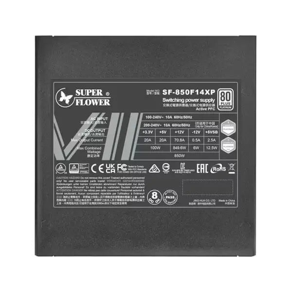 Super Flower Leadex VII Platinum PRO 850W ATX 3.0 Fully Modular Power Supply (SF-850F14XP) – TechCure India
