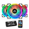 ANT ESPORTS Superflow 120 ARGB Kit Cabinet Fans ( Triple Pack ) with ARGB Control Box and RF Remote - 2
