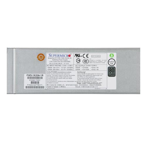 Supermicro PWS-1K23A-1R Power Supply 1U 1200W 80 Plus Titanium Certified Redundant w/ PMBus – TechCure India