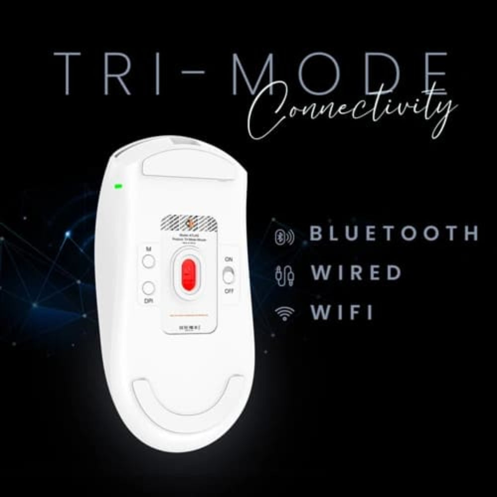 COSMIC BYTE Atlas Wireless Tri-Mode Ambidextrous Gaming Mouse ( White ) ( 12000DPI / 5 Macro Buttons ) - 2