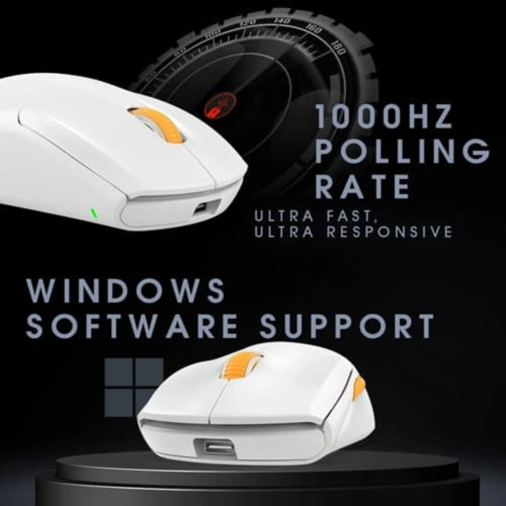 COSMIC BYTE Atlas Wireless Tri-Mode Ambidextrous Gaming Mouse ( White ) ( 12000DPI / 5 Macro Buttons ) - 5
