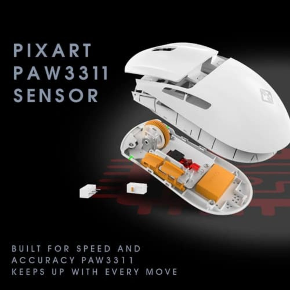 COSMIC BYTE Atlas Wireless Tri-Mode Ambidextrous Gaming Mouse ( White ) ( 12000DPI / 5 Macro Buttons ) - 6