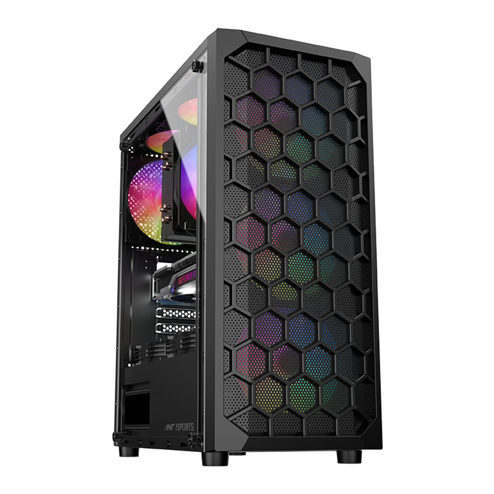 TechCure India Signature Developer PC – Docker & VMs – Intel Core i5-12400F, RTX A400 4GB, 32GB DDR4, 2TB NVMe in ANT Esports Elite 1120 RGB ATX Mid Tower Case