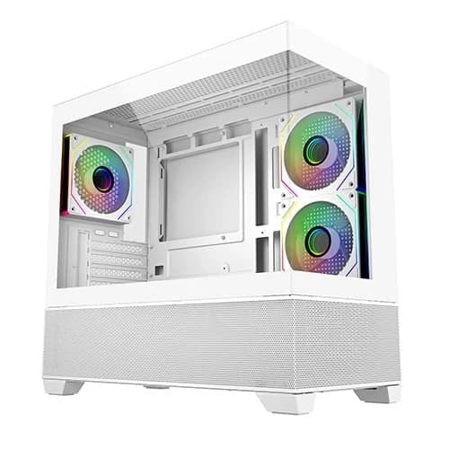 TechCure Signature 1080p Gaming PC – AMD Ryzen 5 5500, RX 6500 XT 4GB, 16GB DDR4, 500GB NVMe in Cooler Master Elite 490 White ARGB M-ATX Mini