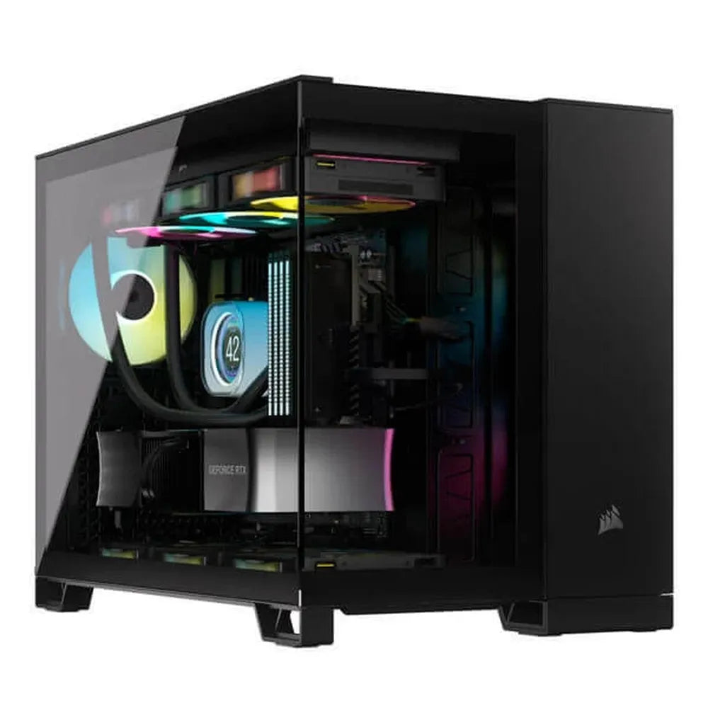 TechCure Signature 6 × 27″ Trading Setup – AMD Ryzen 9 9900X, RTX 5050 8GB, 64GB DDR5, 1TB NVMe in CORSAIR 2500X ATX Mid Tower Dual Chamber Cabinet