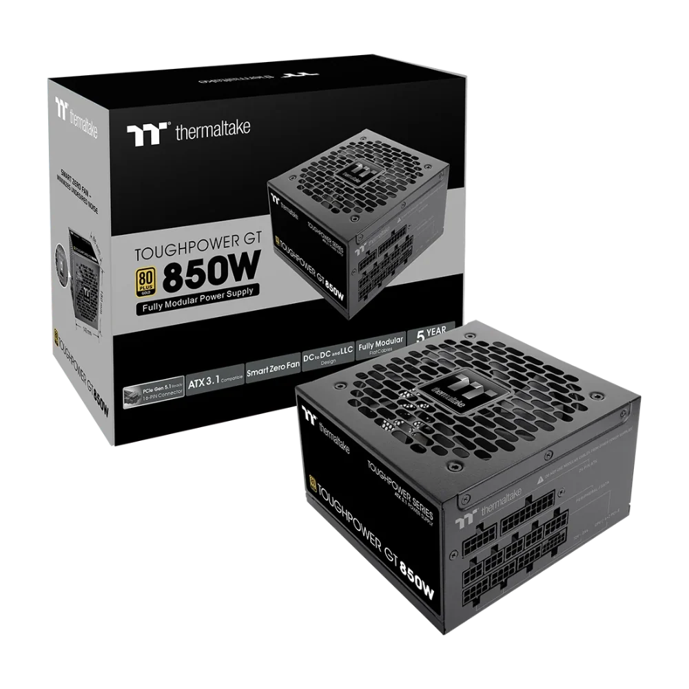 THERMALTAKE Toughpower GT850 80+ Gold ATX 3.1 Fully Modular Power Supply ( 850W ) – Model PS-TPT-0850FNFAGU-3 – TechCure India