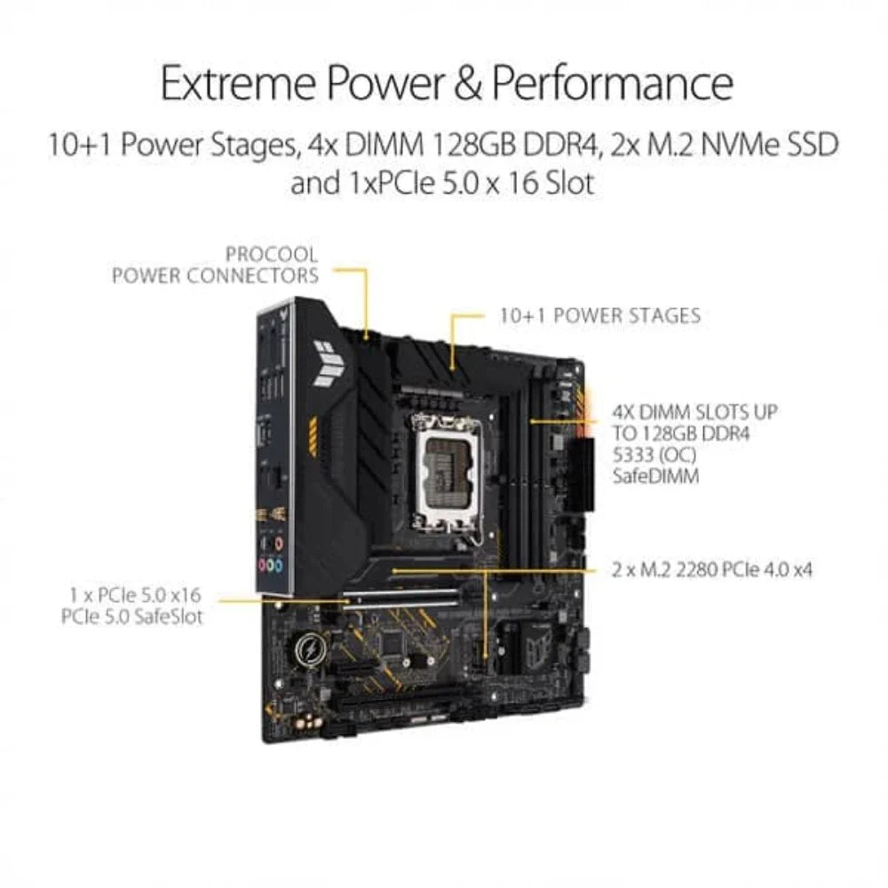 ASUS TUF Gaming B660M Plus Wifi DDR4 Intel Motherboard - 5