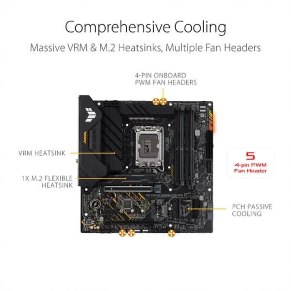 ASUS TUF Gaming B660M Plus Wifi DDR4 Intel Motherboard - 4