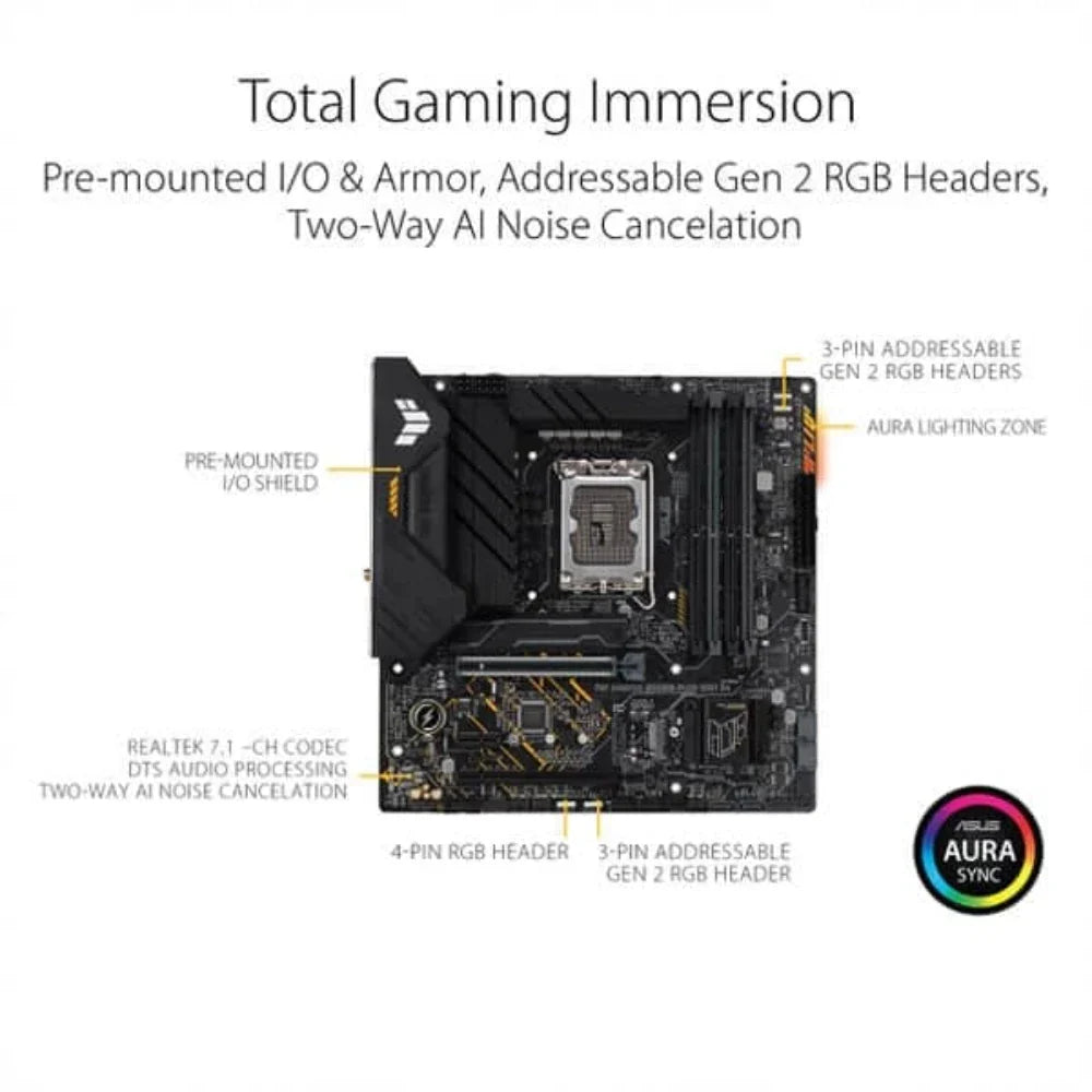 ASUS TUF Gaming B660M Plus Wifi DDR4 Intel Motherboard - 3