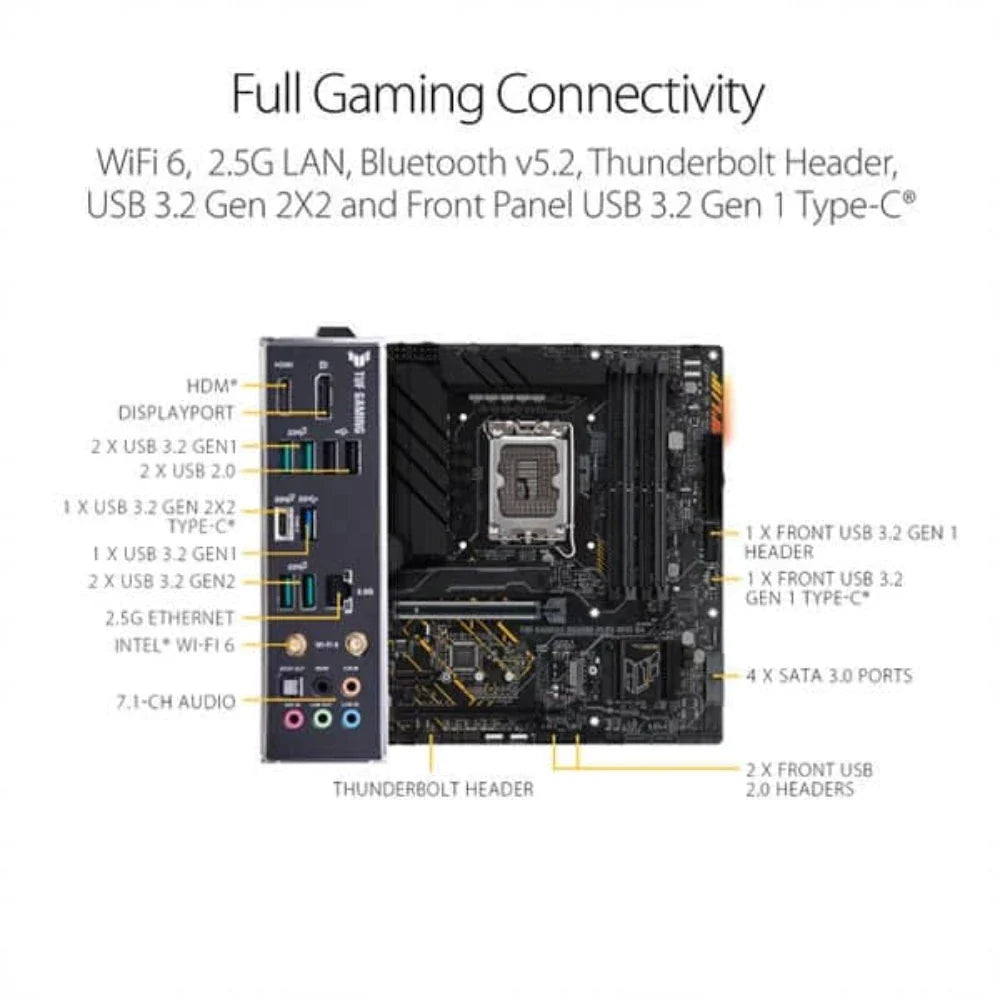 ASUS TUF Gaming B660M Plus Wifi DDR4 Intel Motherboard - 2