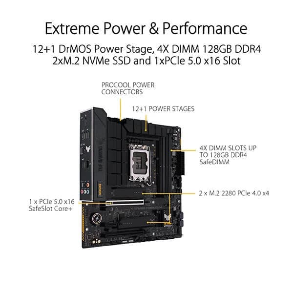 ASUS TUF Gaming B760M-Plus D4 Intel Motherboard - 2