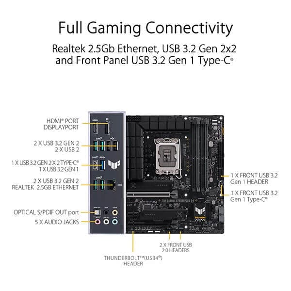 ASUS TUF Gaming B760M-Plus D4 Intel Motherboard - 5