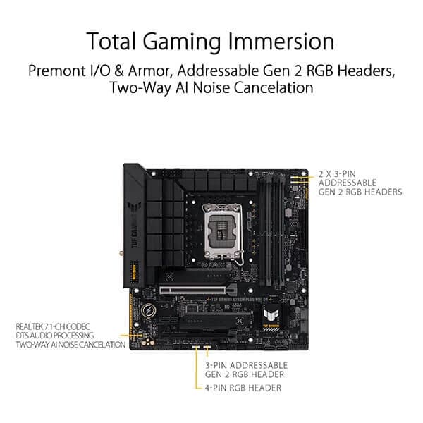 ASUS TUF Gaming B760M-Plus Wifi DDR4 Intel Motherboard - 4