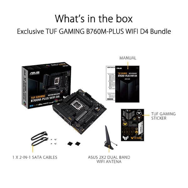 ASUS TUF Gaming B760M-Plus Wifi DDR4 Intel Motherboard - 6