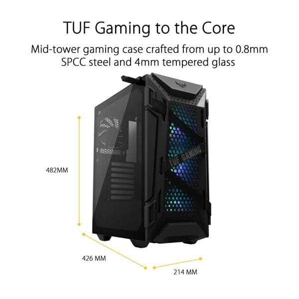ASUS TUF Gaming GT301 ARGB ATX Mid Tower Cabinet (Black) - 5