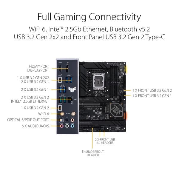 ASUS TUF Gaming Z790 Plus Wifi DDR4 Intel Motherboard - 5