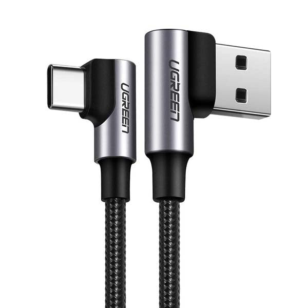 Ugreen US176 90° Angled Cable USB C USB 2.0 480Mbps 3A 2m (Black 20857) – TechCure India
