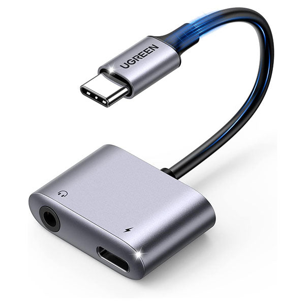 UGREEN USB C to 3.5mm Headphone and Charger Adapter 2 in 1 Type C to Aux Audio Jack with PD 60W Fast Charging Dongle for Headphone Earbud Compatible with Samsung S24/23 Ultra iPad Pro Air – TechCure India