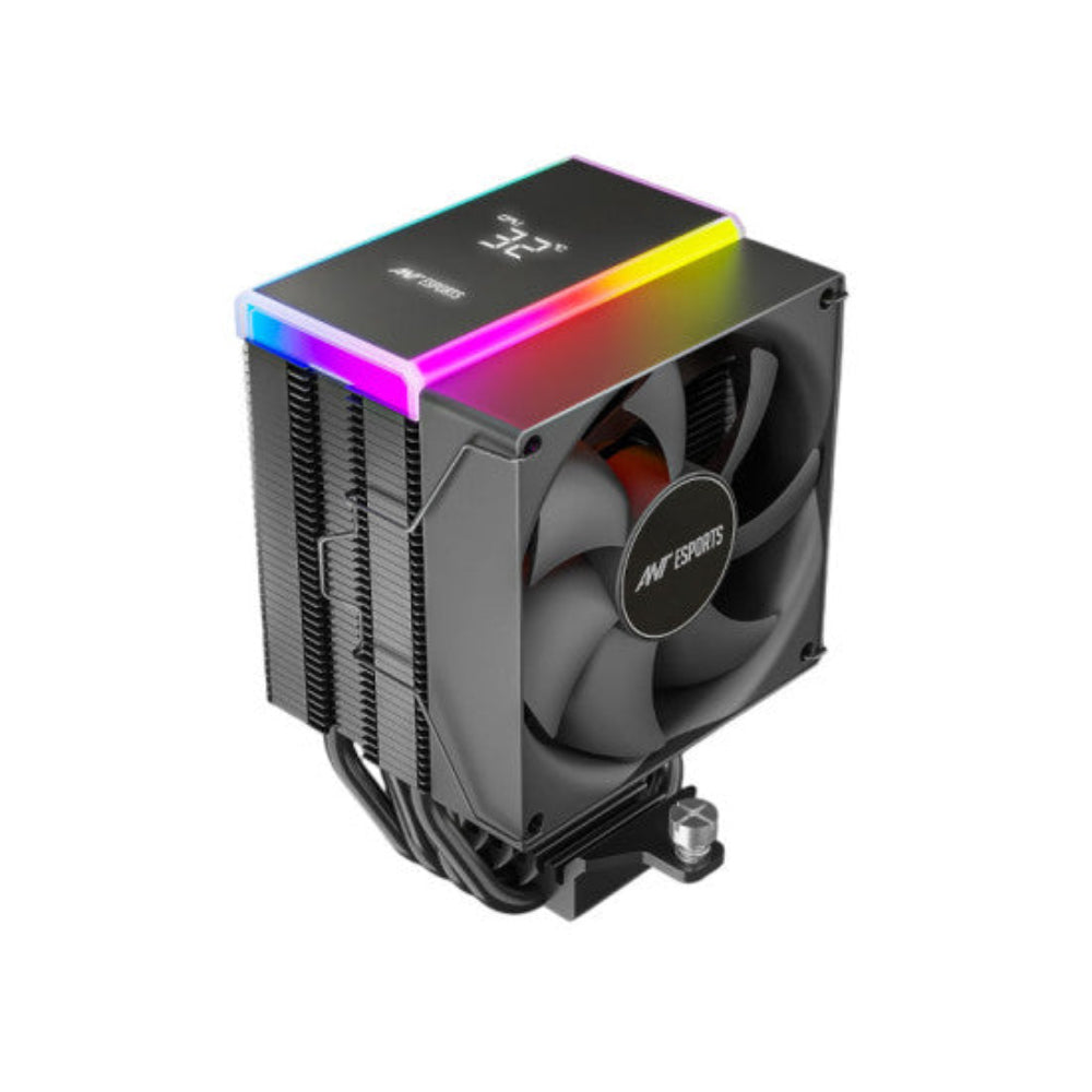 ANT ESPORTS V4 Digital ARGB 92mm CPU Air Cooler ( Black ) ( With LCD Display )