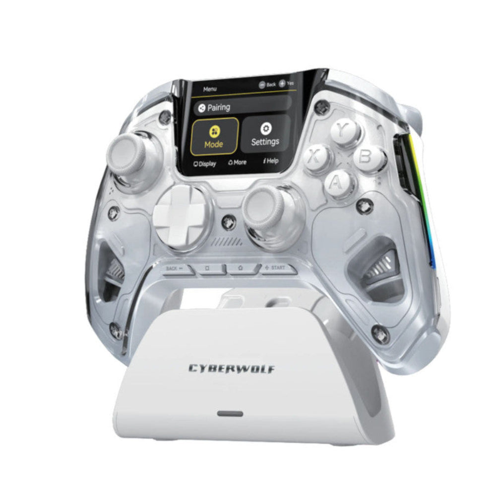 CYBERWOLF Vision Alpha Wireless Controller ( White ) ( With Display ) – TechCure India