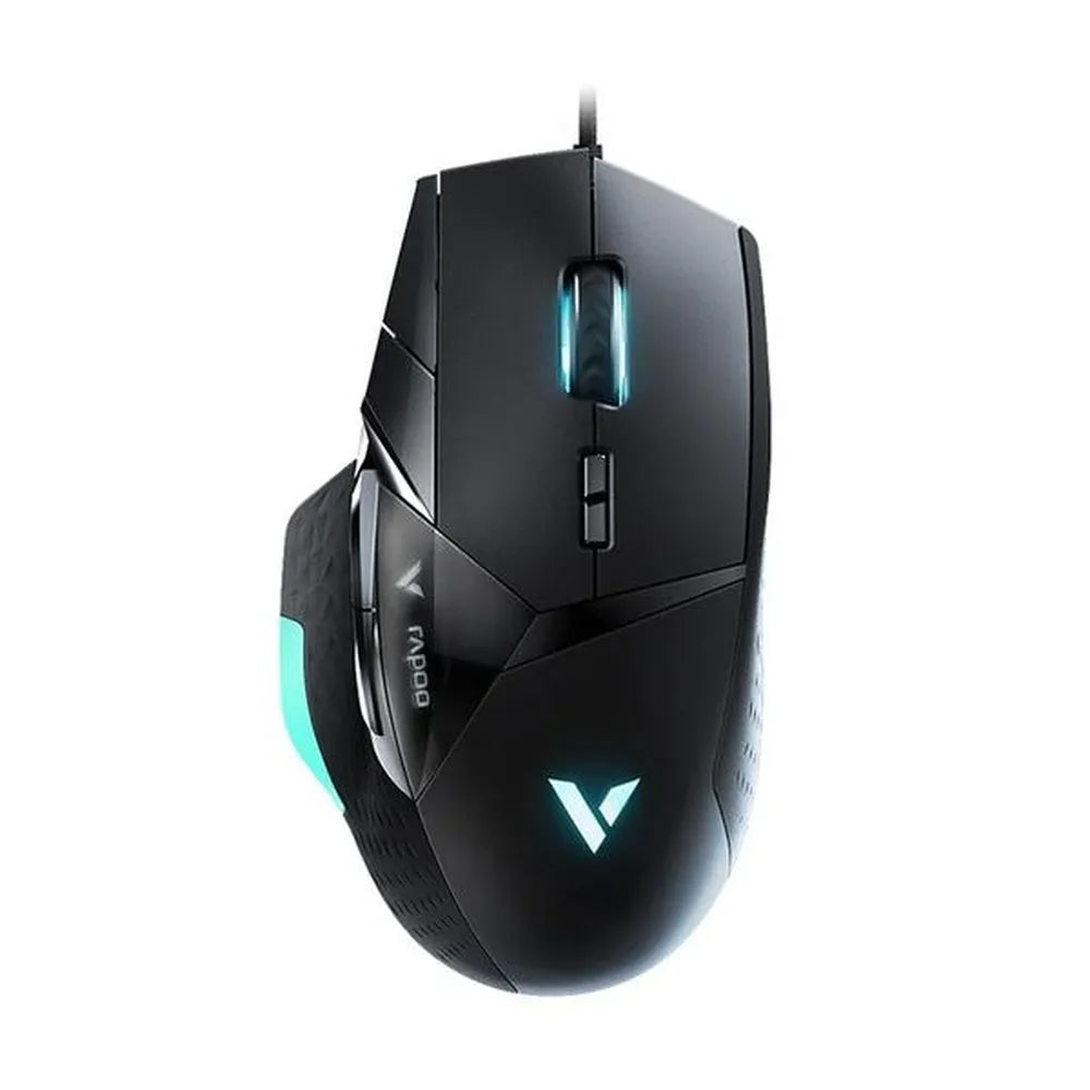 RAPOO VT900 Wired Ergonomic Gaming Mouse ( VT900 ) ( 16000DPI / 12 Macro Button ) ( Black ) – TechCure India