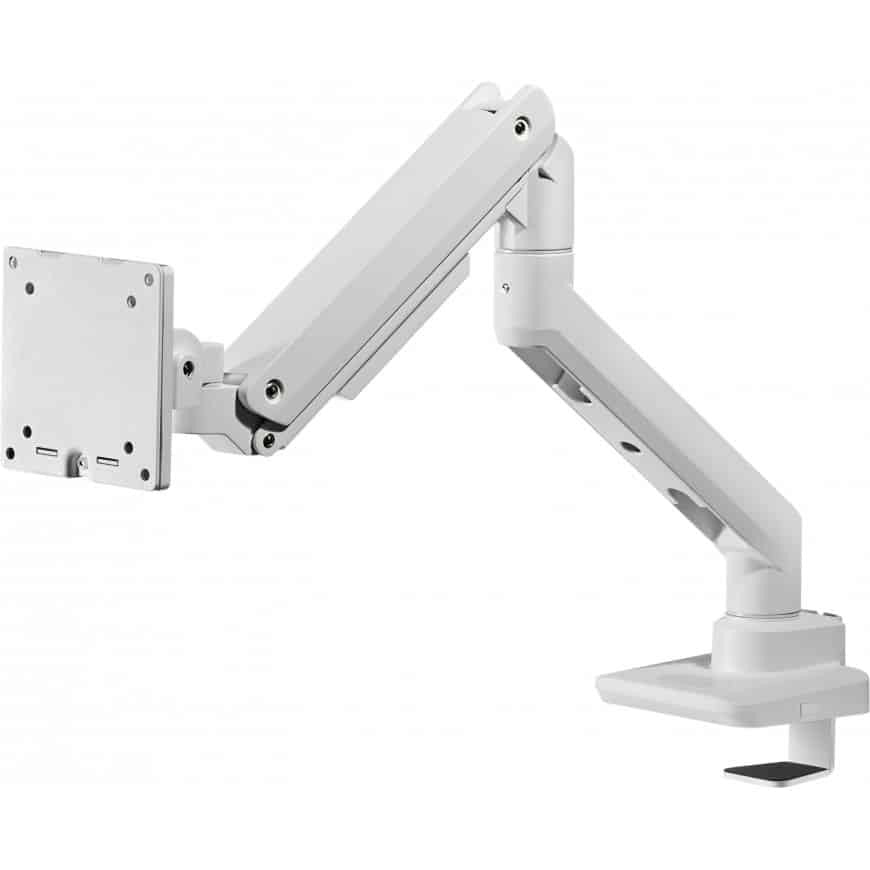 White Gas Spring Monitor Arm For Heavy and Ultrawide Monitors (for 13″-49″ Monitors/ 20kg capacity) — image 4