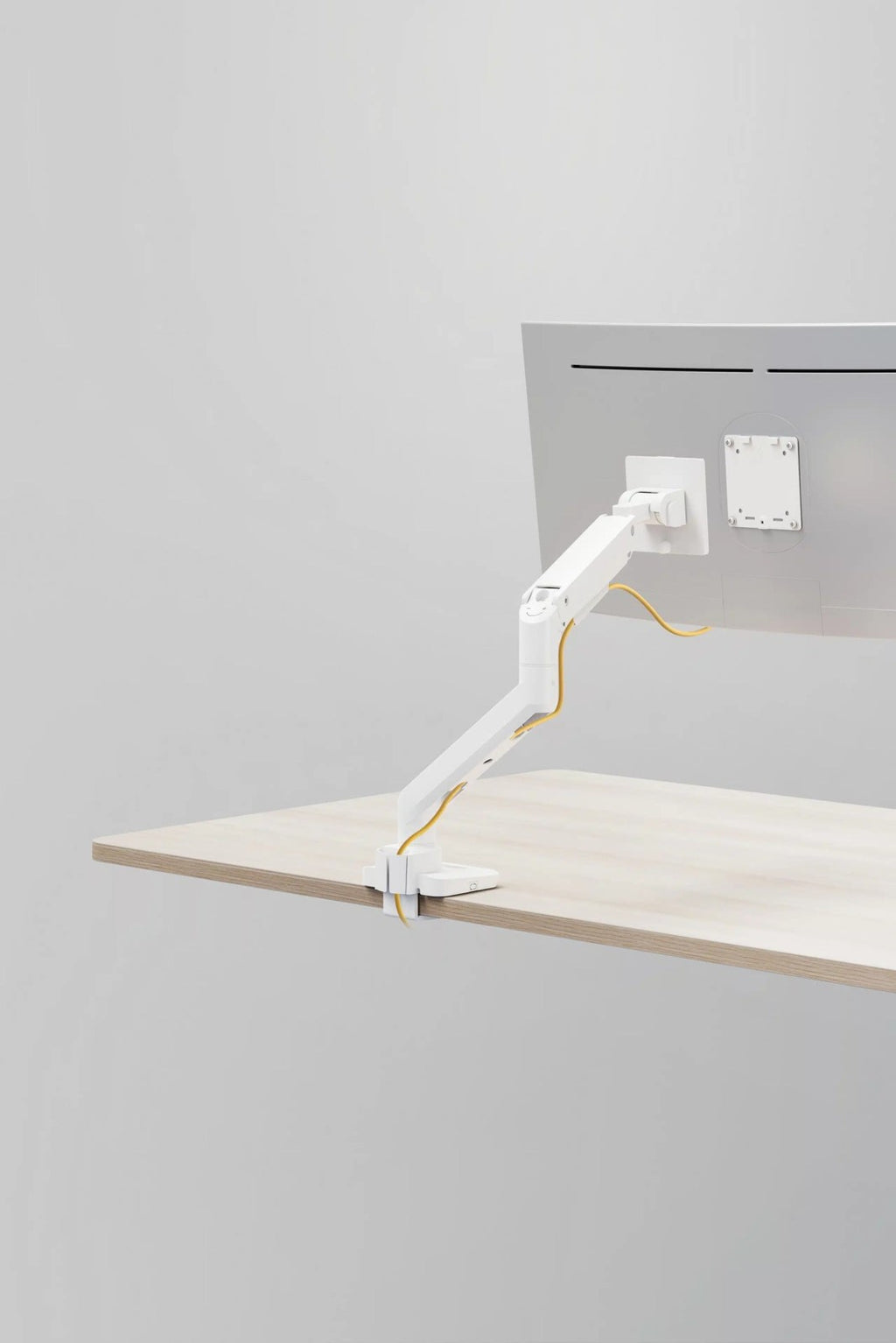 White Gas Spring Monitor Arm For Heavy and Ultrawide Monitors (for 13″-49″ Monitors/ 20kg capacity) — image 5