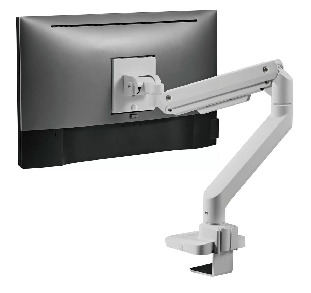 White Gas Spring Monitor Arm For Heavy and Ultrawide Monitors (for 13″-49″ Monitors/ 20kg capacity) — image 9