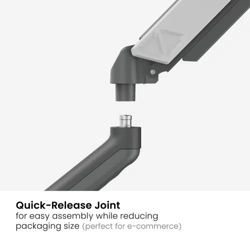 White & Grey Spring Assisted Fully Flexible Monitor Arm – For 13–32 inch Monitor – 9kg capacity — image 10