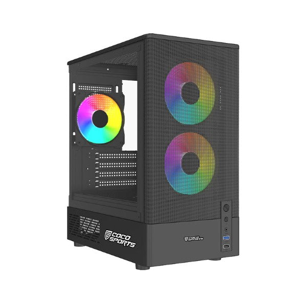Coconut Atom V100 RGB Gaming Cabinet – Mesh – TechCure India