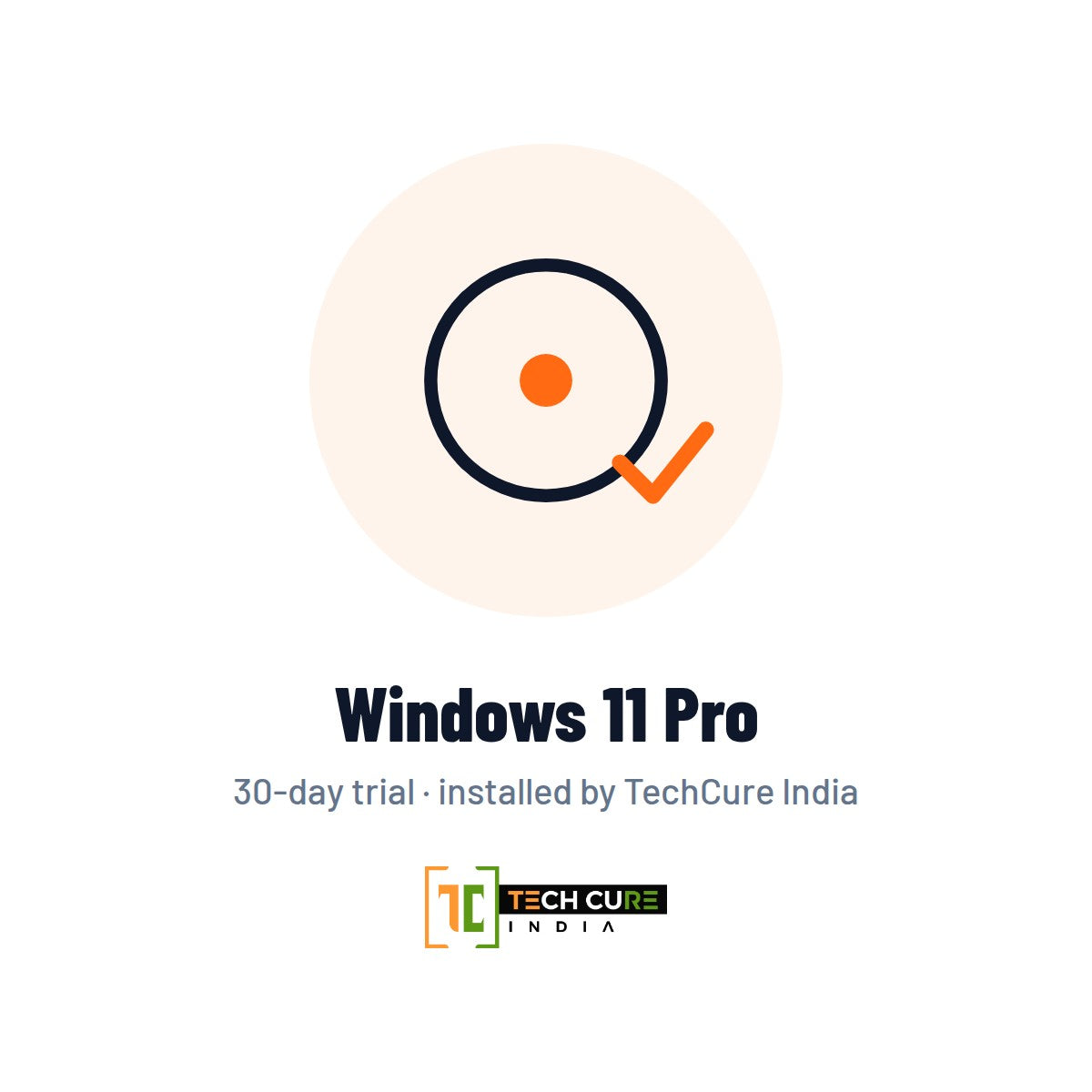 Windows 11 Pro (30-day trial) — installed by TechCure India