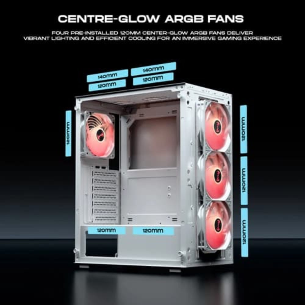 DAWG X 440 ARGB ATX Mid Tower Cabinet ( White ) - 4