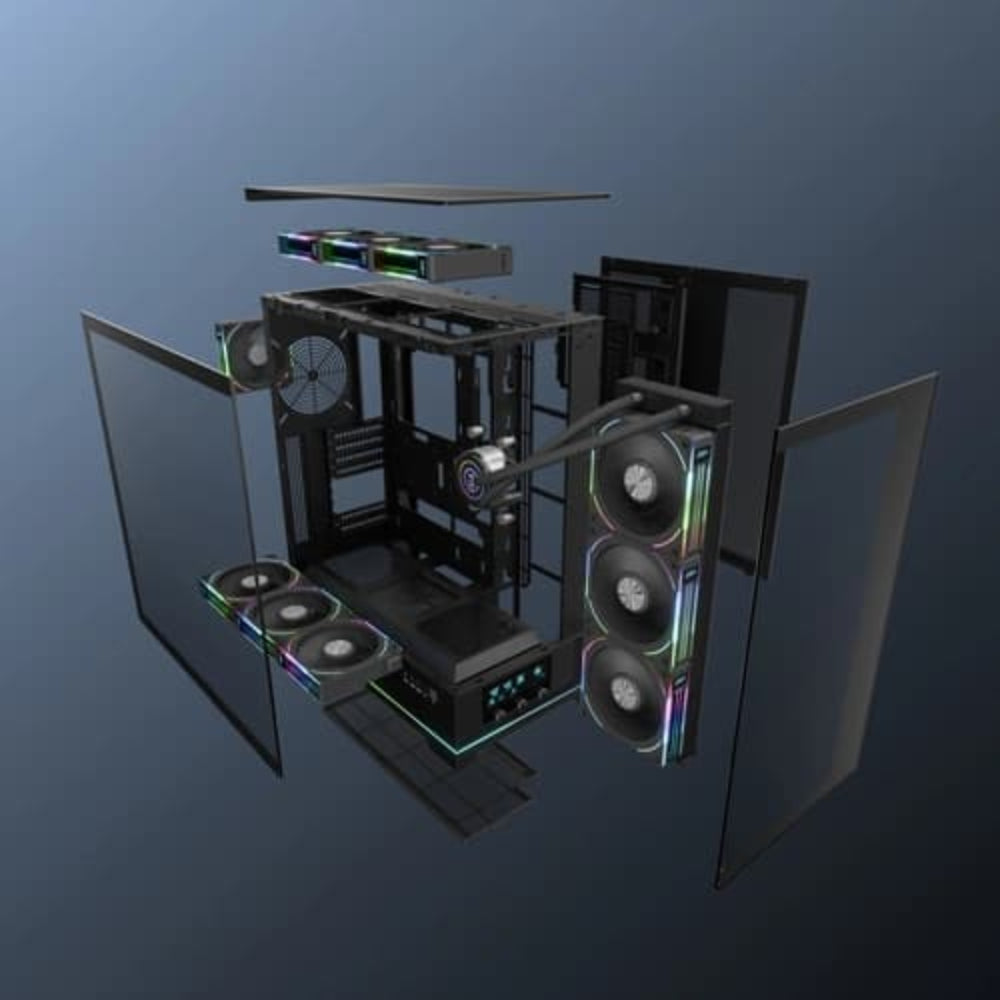 DAWG Y 990 ARGB EATX Mid Tower Cabinet (Black) - 4