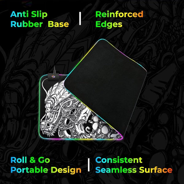 Zebronics Blaze XL RGB Gaming Mouse pad Black White – TechCure India