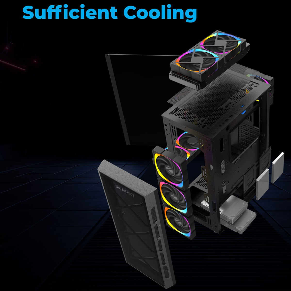 ZEBRONICS Aero Gaming Cabinet (Black) – image 4 – TechCure India