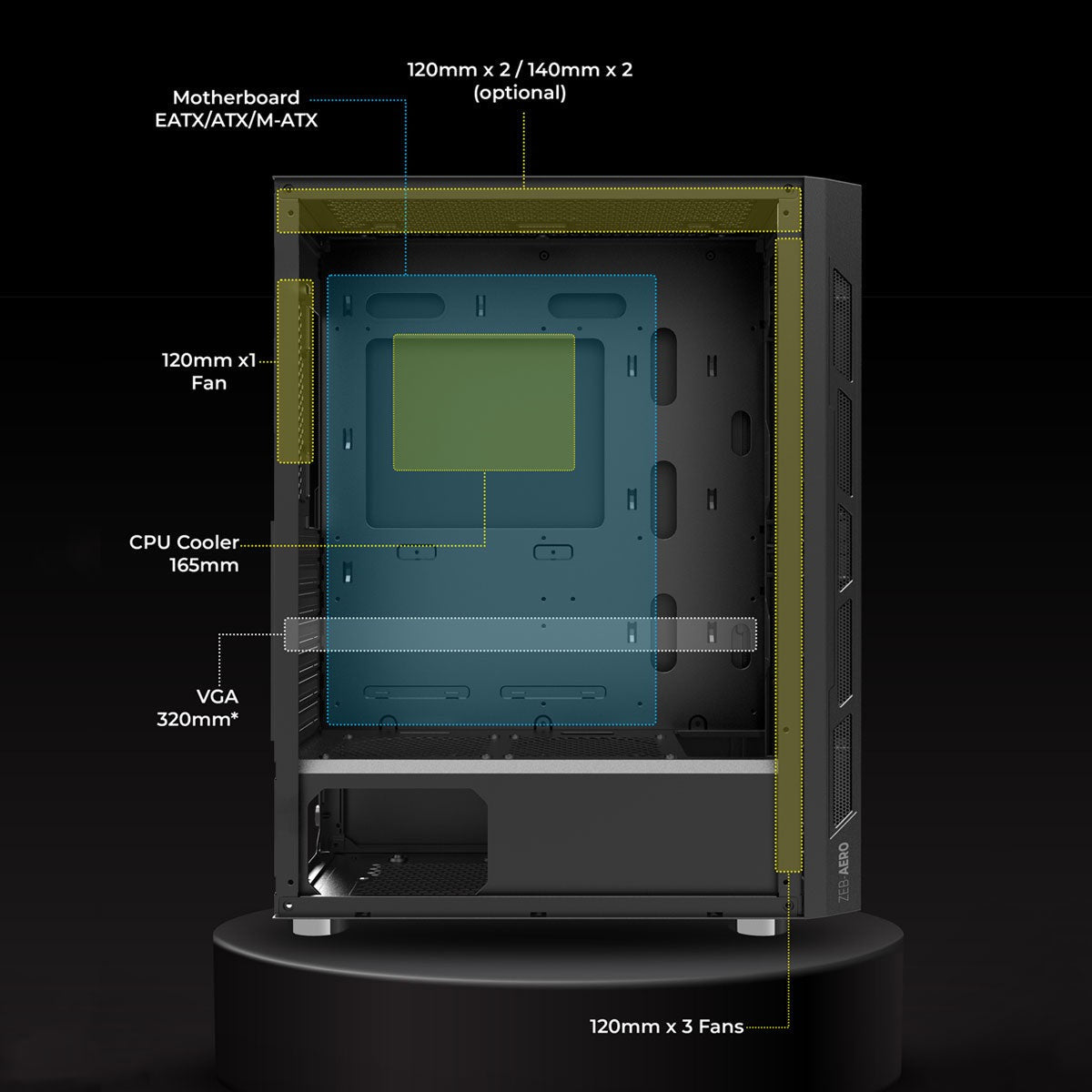 ZEBRONICS Aero Gaming Cabinet (Black) – image 6 – TechCure India