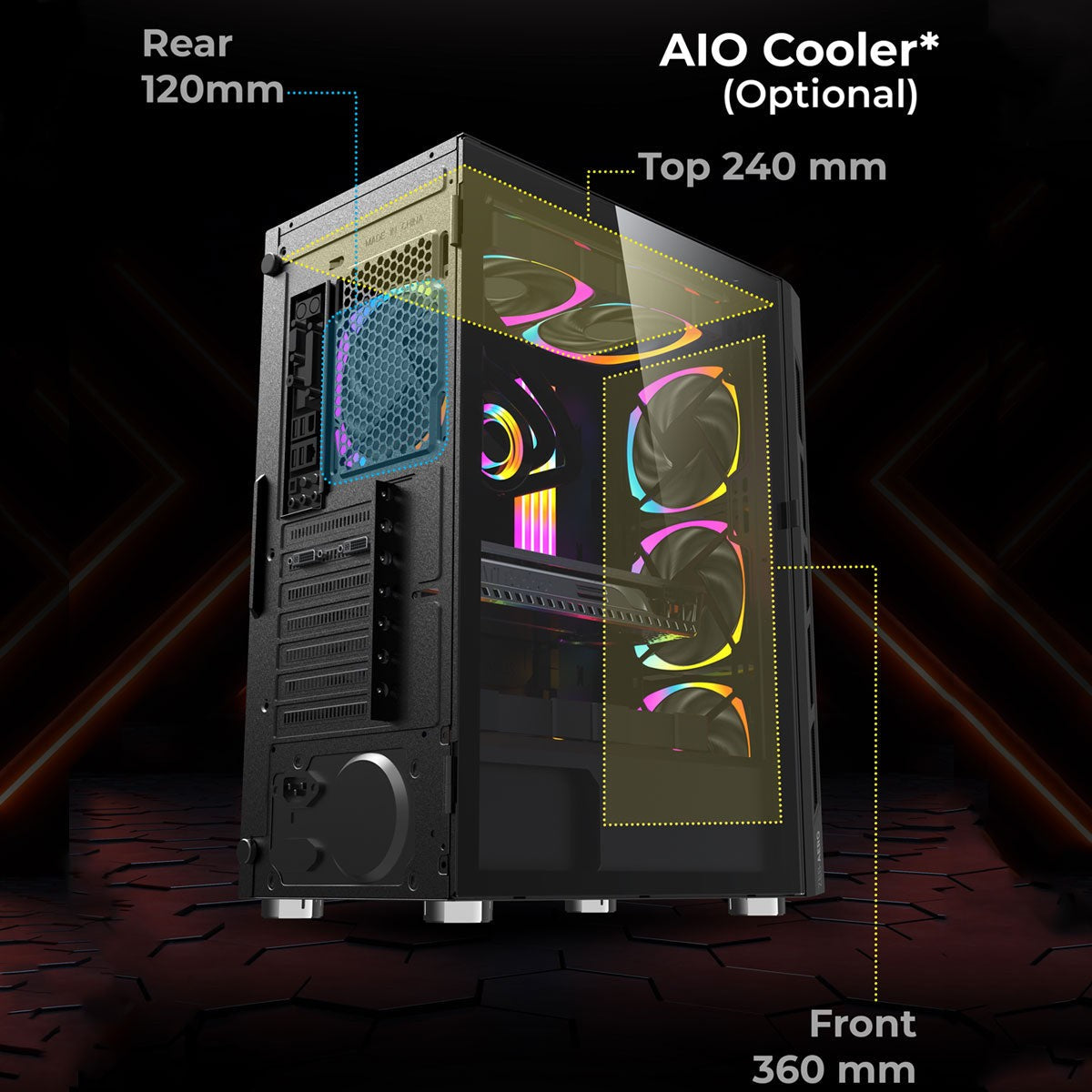 ZEBRONICS Aero Gaming Cabinet (White) - image 7