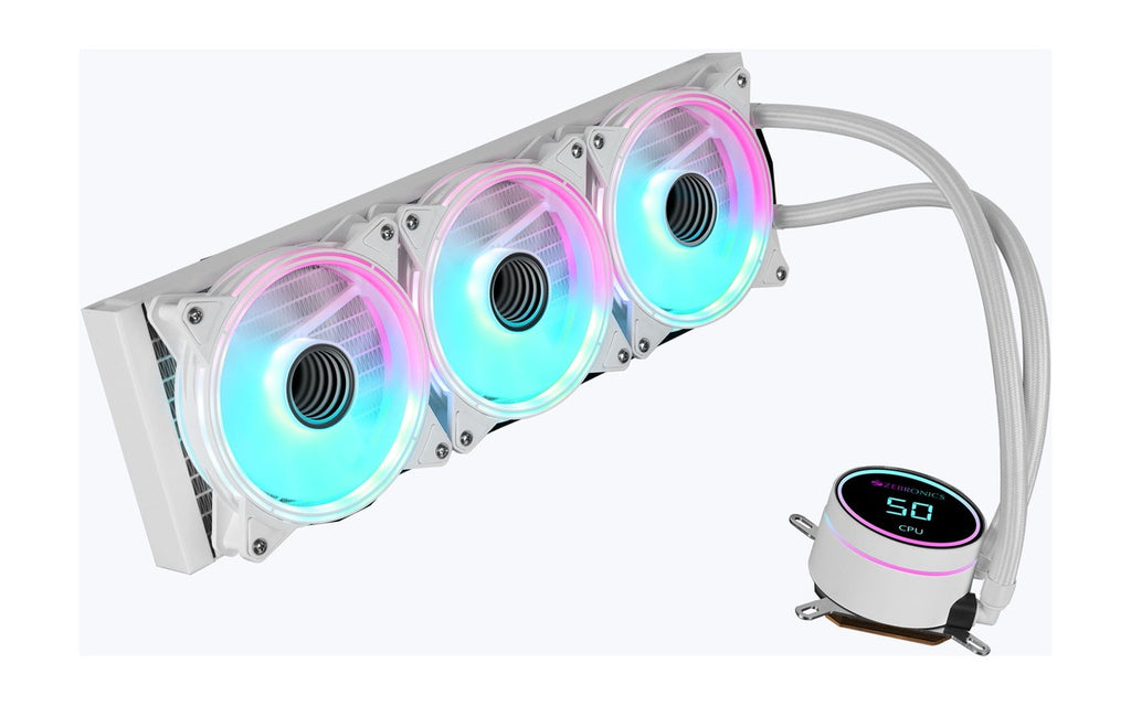 ZEBRONICS AIO360 TB/ TW AIO Cooler - perspective view