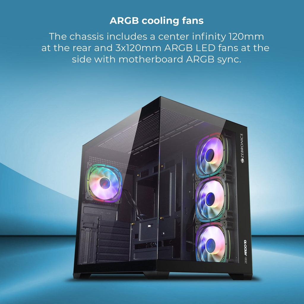 ZEBRONICS Argo 10 B/W Gaming Cabinet (Black) - image 6