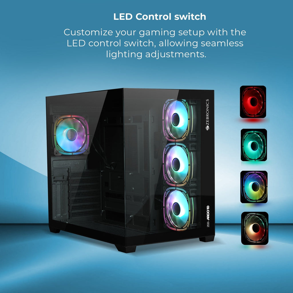 ZEBRONICS Argo 10 B/W Gaming Cabinet (White) - image 3