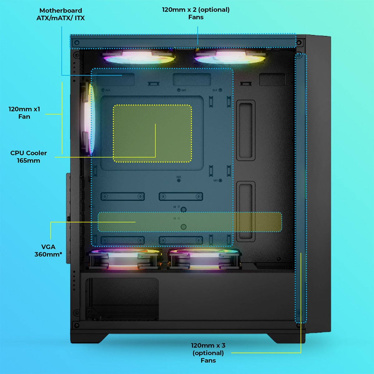 ZEBRONICS Aurora Gaming Cabinet – image 4 – TechCure India