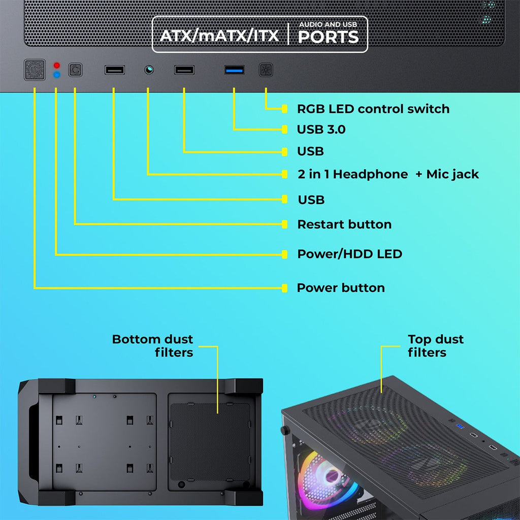 ZEBRONICS Aurora Gaming Cabinet – image 6 – TechCure India