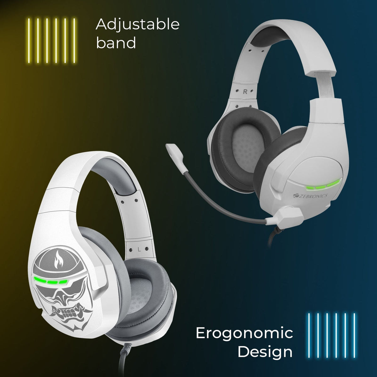 ZEBRONICS Crusher Gaming Headphone (White) – image 9 – TechCure India