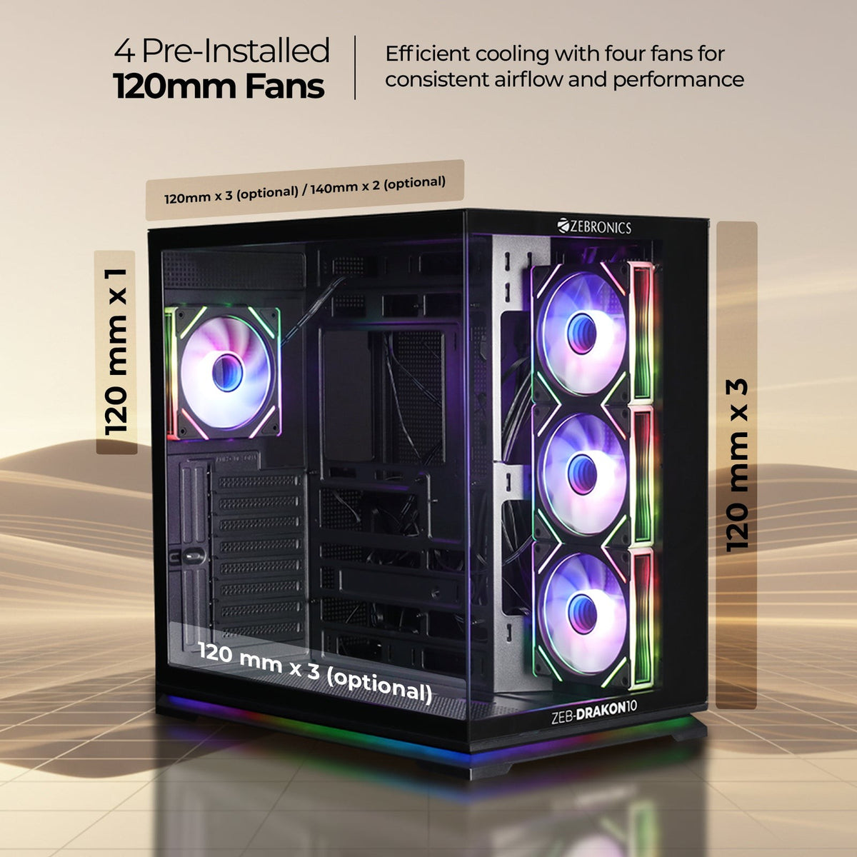 ZEBRONICS Drakon 10 Gaming Cabinet (White) - image 2