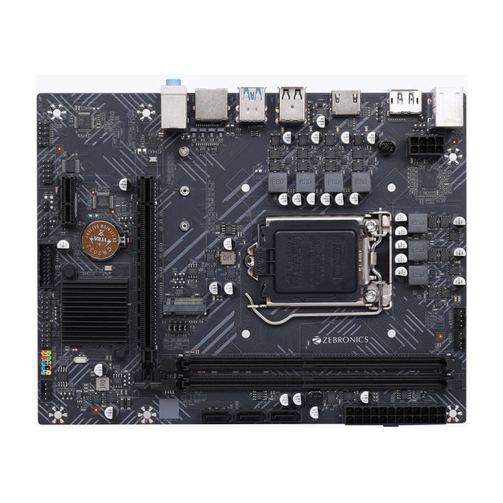 Zeb H510 NVMe - LGA1200 Socket - top-down front view of Zebronics H510 NVME M.2 motherboard