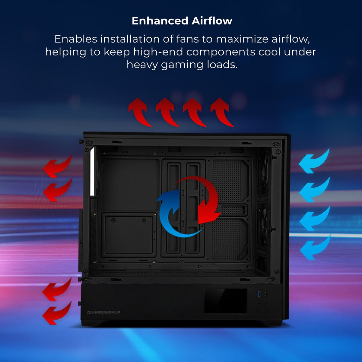ZEBRONICS Inferno Flip Gaming Cabinet (Black) - image 8