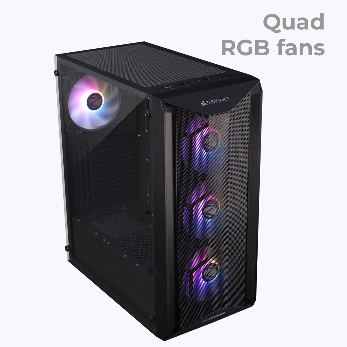 ZEBRONICS Invader Gaming Cabinet (Black) – image 3 – TechCure India